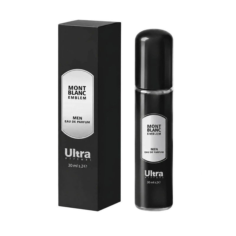 عطر جیبی مردانه اولترا ویرچوآل مدل Mont Blanc Emblem با رایحه تند و چوبی حجم 30 میلیلیتر