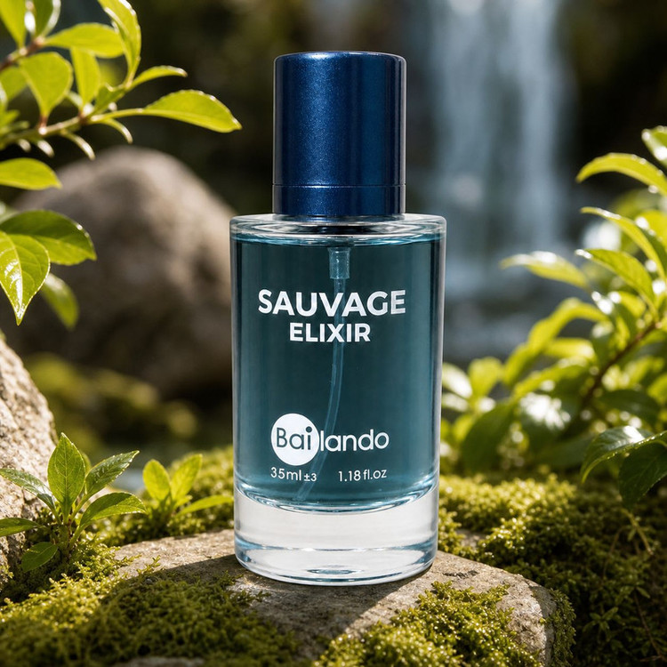 عطر جیبی مردانه بایلندو مدل Sauvage Elixir NB با رایحه تلخ و ملایم حجم 35 میلیلیتر