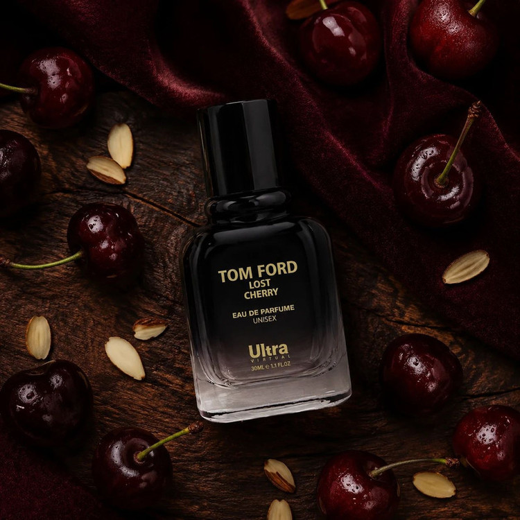 عطر جیبی اولترا ویرچوآل مدل Tom Ford Lost Cherry با رایحه گرم و شیرین حجم 30 میلیلیتر