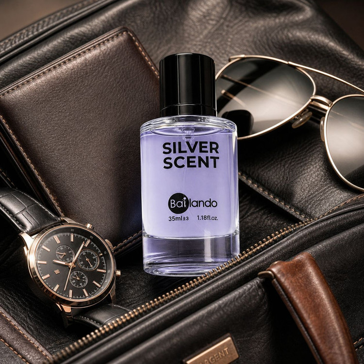 عطر جیبی مردانه بایلندو مدل Silver Scent NB با رایحه گرم و چوبی حجم 35 میلی لیتر