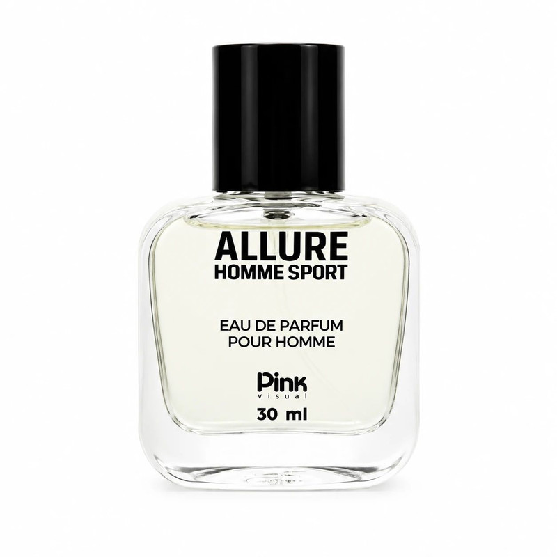 عطر جیبی مردانه پینک ویژوآل مدل Allure Homme Sport با رایحه خنک و مرکباتی حجم 30 میلیلیتر