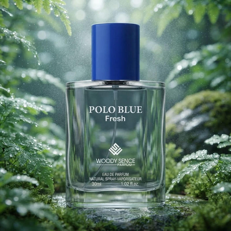 عطر جیبی مردانه وودی سنس مدل Polo Blue Fresh با رایحه تند و معطر حجم 30 میلیلیتر