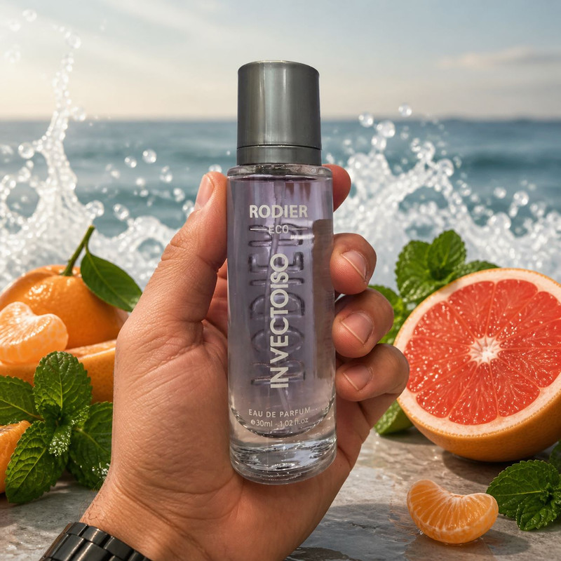 عطر جیبی مردانه رودیر مدل Invectoiso با رایحه خنک و دریایی حجم 30 میلیلیتر