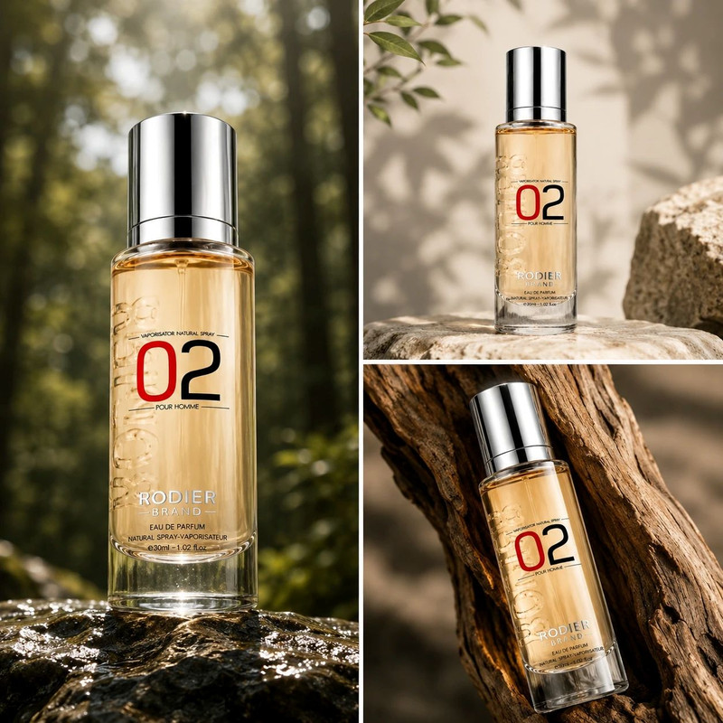 عطر جیبی مردانه رودیر مدل molecule 02 با رایحه گرم، تند حجم 30 میلیلیتر