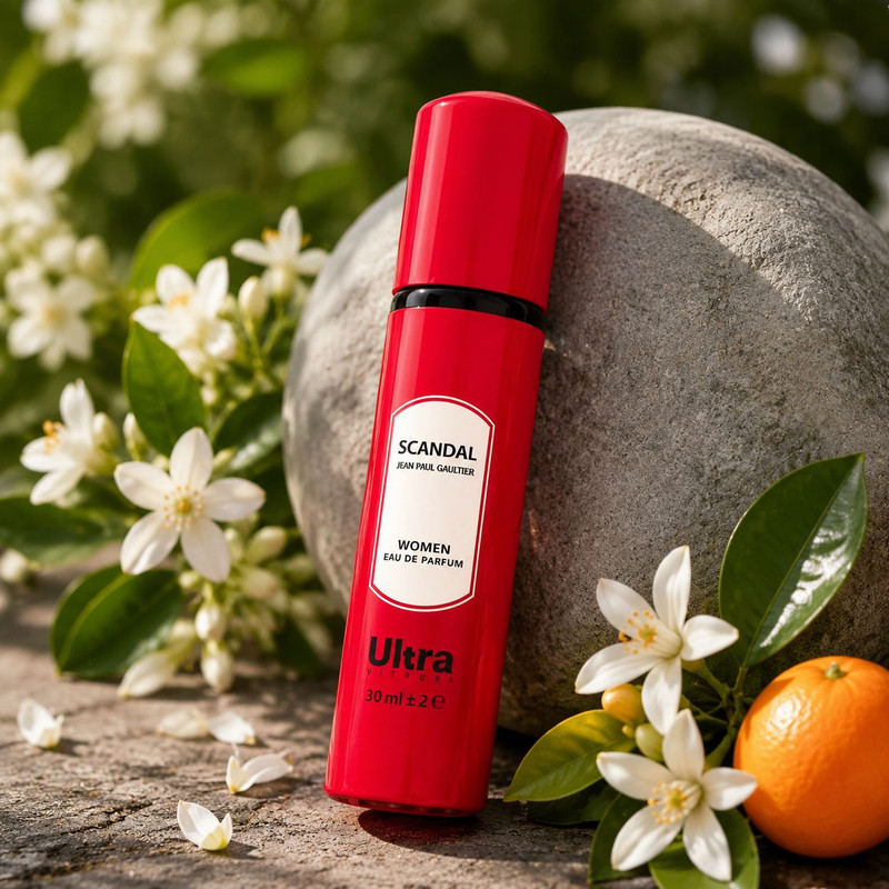عطر جیبی زنانه اولترا ویرچوآل مدل Scandal با رایحه شیرین و گلی حجم 30 میلیلیتر