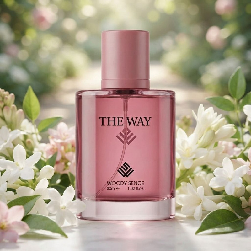 عطر جیبی زنانه وودی سنس مدل The Way با رایحه شیرین و گلی حجم 30 میلیلیتر