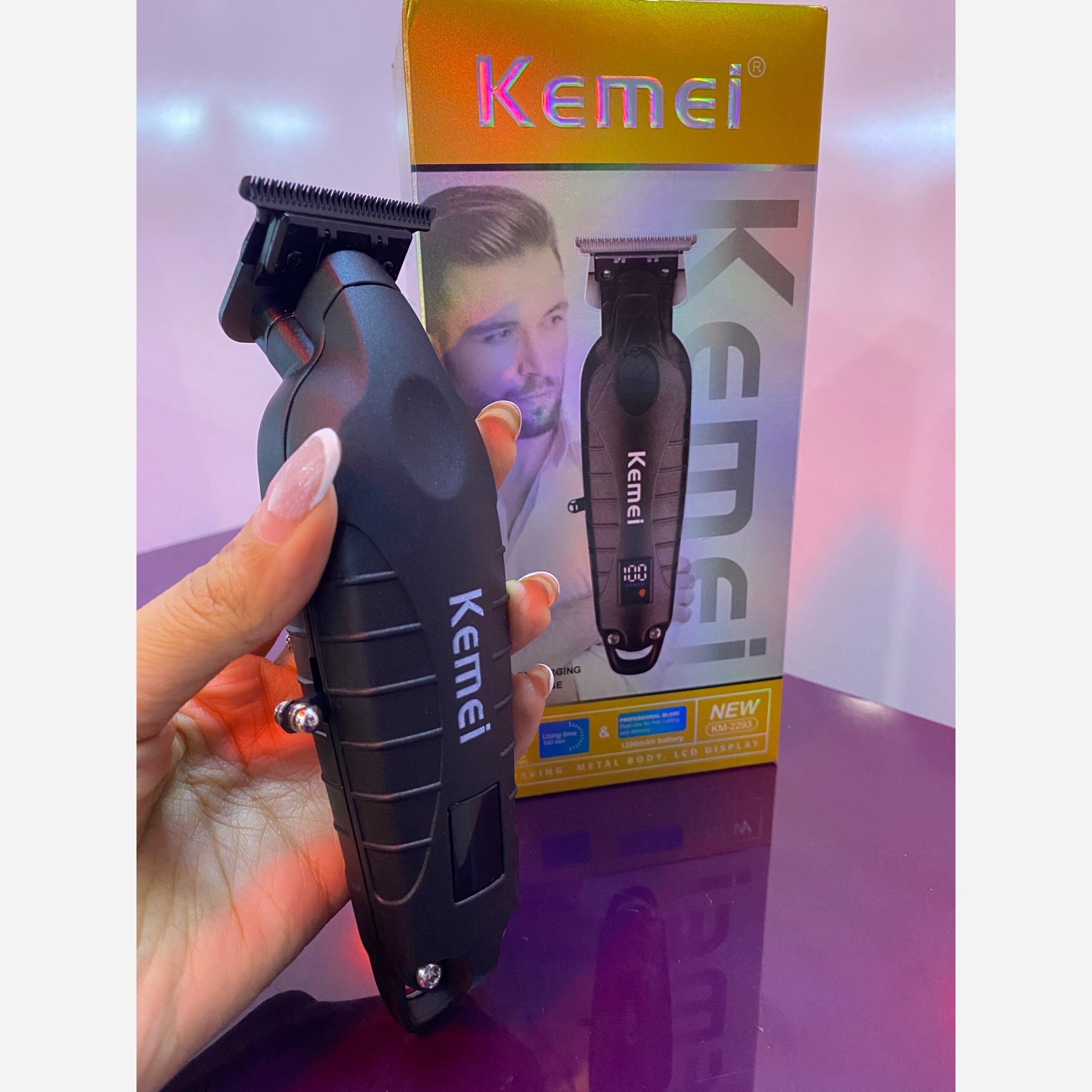 خط زن کیمی مدل Kemei Km-2293 اصل دیجیتالی ضمانتی دور موتور 7000 اصلی