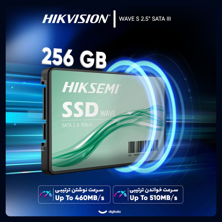اس اس دی اینترنال SATA III هایک سمی مدل WAVE S ظرفیت 256 گیگابایت