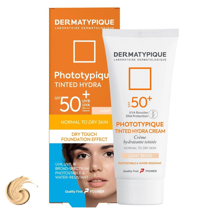کرم ضد آفتاب رنگی درماتیپیک SPF 50 مدل Phototypique محافظ UVA ،UVB مناسب برای پوست خشک و معمولی حجم 50 میلیلیتر