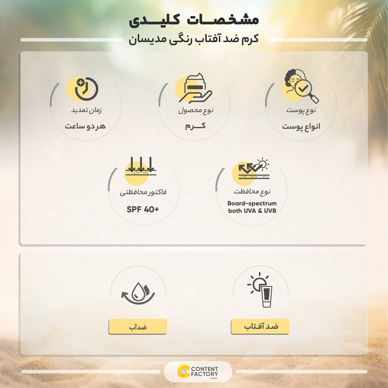 کرم ضد آفتاب رنگی مدیسان SPF40 مدل No 0 مناسب انواع پوست حجم 40 میلی لیتر