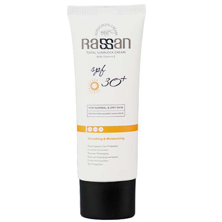 کرم ضد آفتاب بیرنگ صورت راسن SPF 30 محافظ در برابر UV مناسب برای پوست معمولی حجم 40 میلیلیتر
