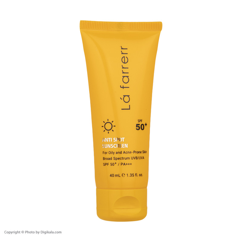 کرم ضدآفتاب و ضدلک بیرنگ لافارر مدل SPF50، مناسب پوستهای چرب، حجم 40 میلیلیتر