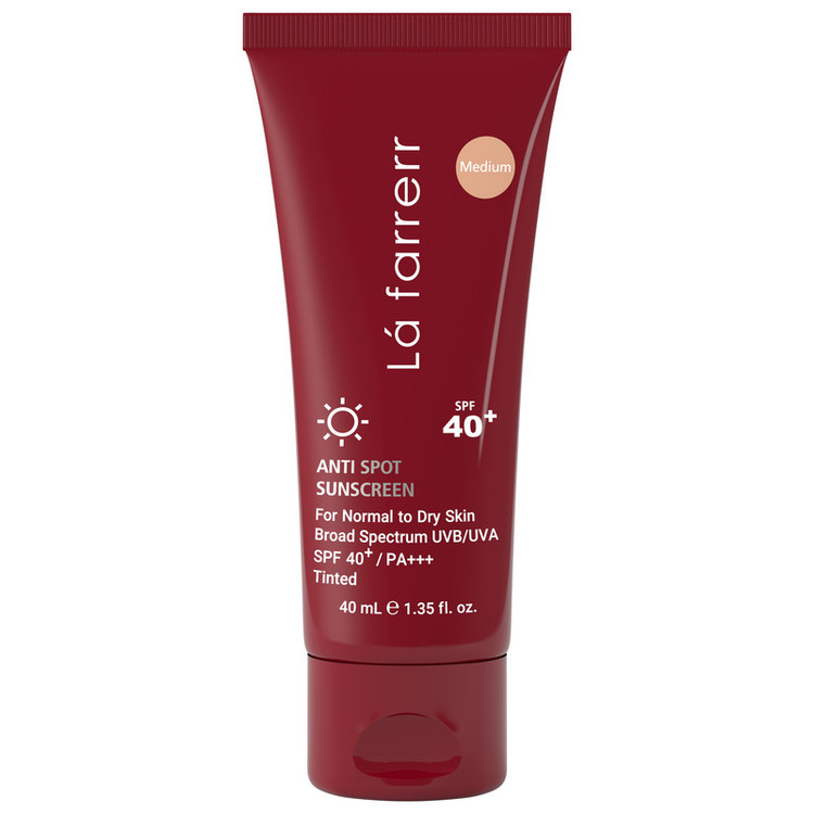 کرم ضدآفتاب و ضدلک رنگی لافارر مدل SPF40-Medium، مناسب پوستهای خشک و معمولی، حجم 40 میلیلیتر