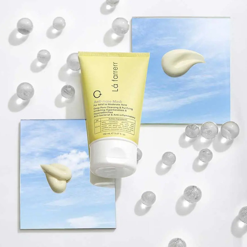 ماسک کرمی ضد آکنه لافارر مدل anti-acne حجم 150 میلیلیتر با عصارههای گیاهی، گوگرد میکرونیزه، پاکسازی عمقی منافذ، ضد التهاب و مناسب پوستهای مستعد آکنه