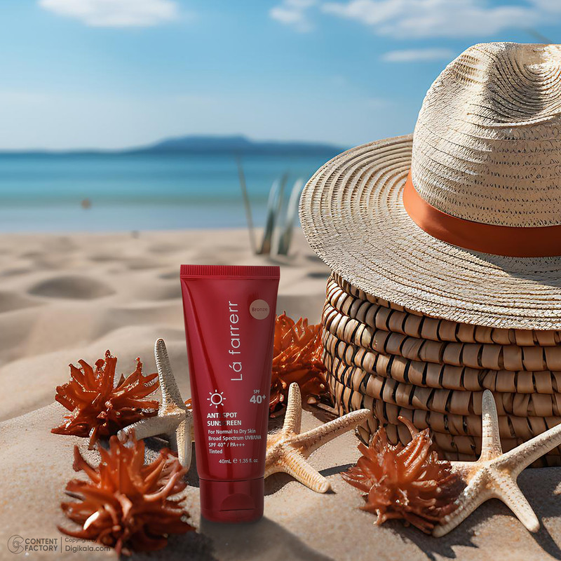 کرم ضدآفتاب رنگی لافارر مدل SPF40، مناسب پوستهای معمولی و خشک، حجم 40 میلیلیتر