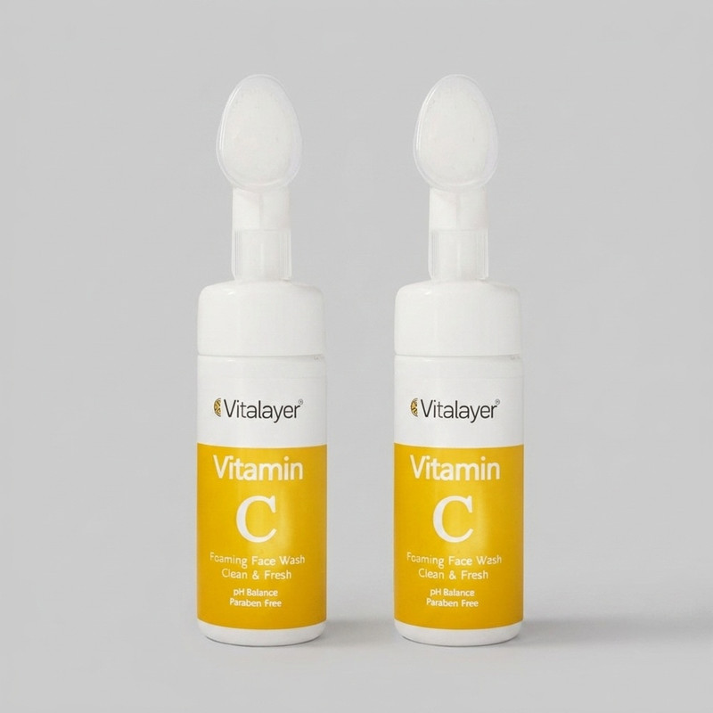 فوم شستشو صورت ویتالیر مدل VITAMIN C حجم 150 میلی لیتر مجموعه 2 عددی