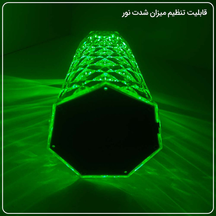 چراغ رومیزی مدل منشوری ریموت دار طرح لمسی شارژی کد 02