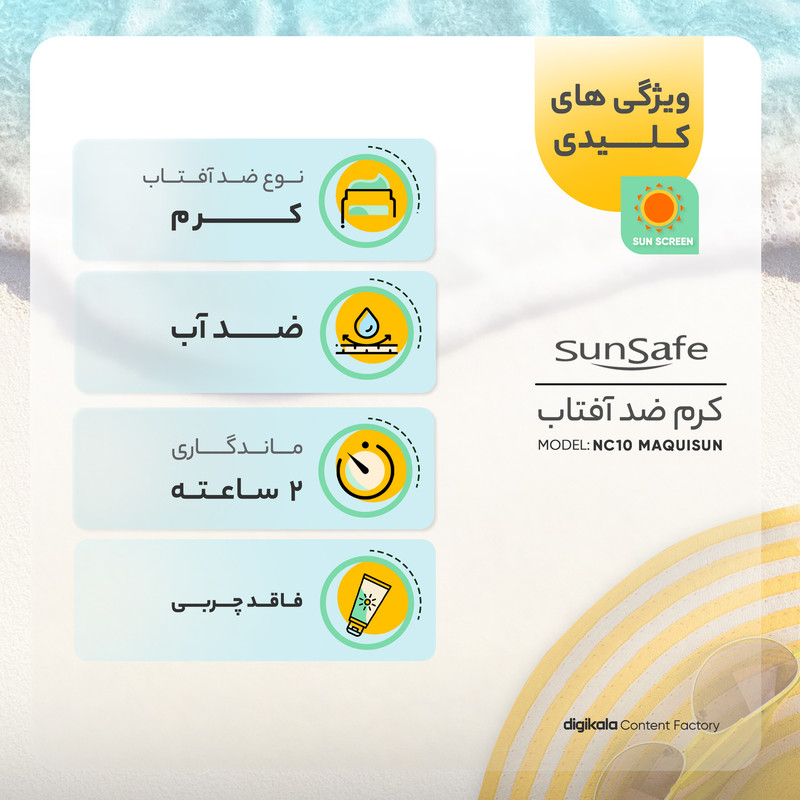 کرم ضدآفتاب سانسیف مدل NC10 MAQUISUN، حجم 40 میلیلیتر