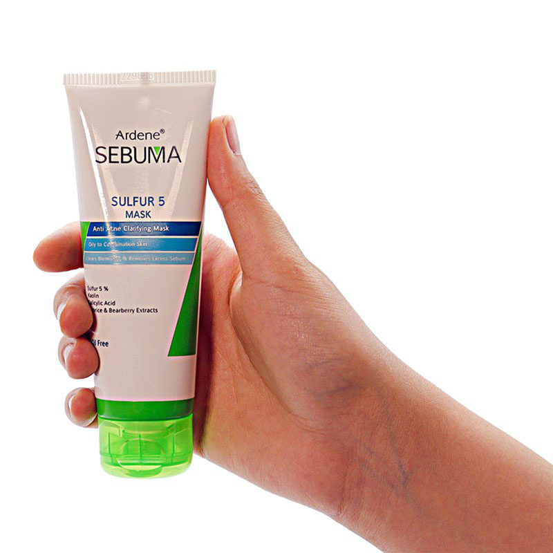 ماسک صورت آردن سبوما مدل Sulfur 5 حجم 75 میلیلیتر مناسب پوست مختلط با خاصیت ضد جوش، پاکسازی منافذ، جذب چربی اضافه، التیامدهنده و بازسازیکننده پوست، حاوی عصاره لیکوریس، چای سبز و آویشن