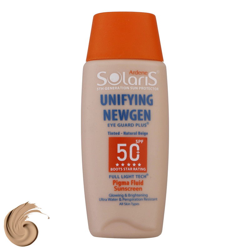 فلوئید ضدآفتاب رنگی آردن سولاریس +SPF50 مدل Unifying Newgen مناسب انواع پوست، حجم 75 میلیلیتر