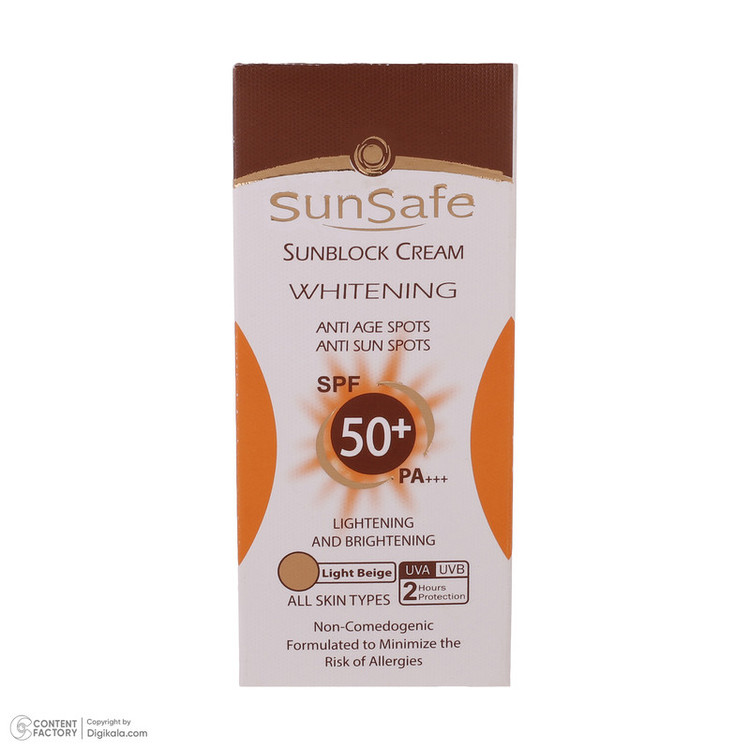 کرم ضد آفتاب رنگی سان سیف SPF 50 مدل 002 مناسب برای انواع پوست حجم 50 میلی لیتر