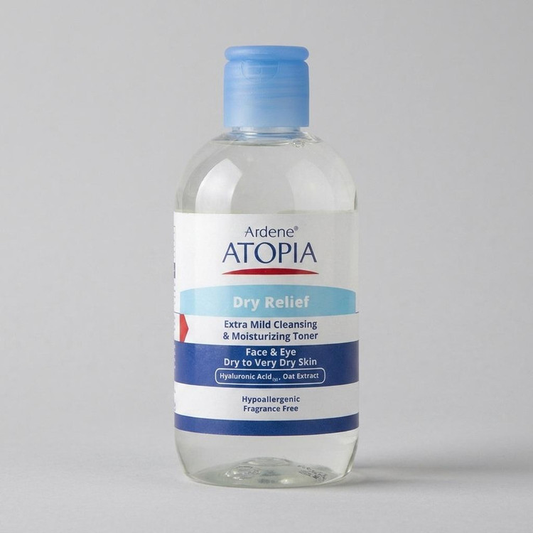 تونر پاک کننده صورت و چشم آردن آتوپیا مدل Dry Relief مناسب پوست خشک و خیلی خشک حجم 250 میلی لیتر