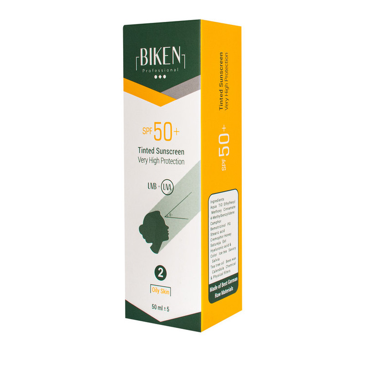 کرم ضد آفتاب رنگی بیکن SPF 50 مدل شماره 2 مناسب پوستهای چرب حجم 50 میلیلیتر