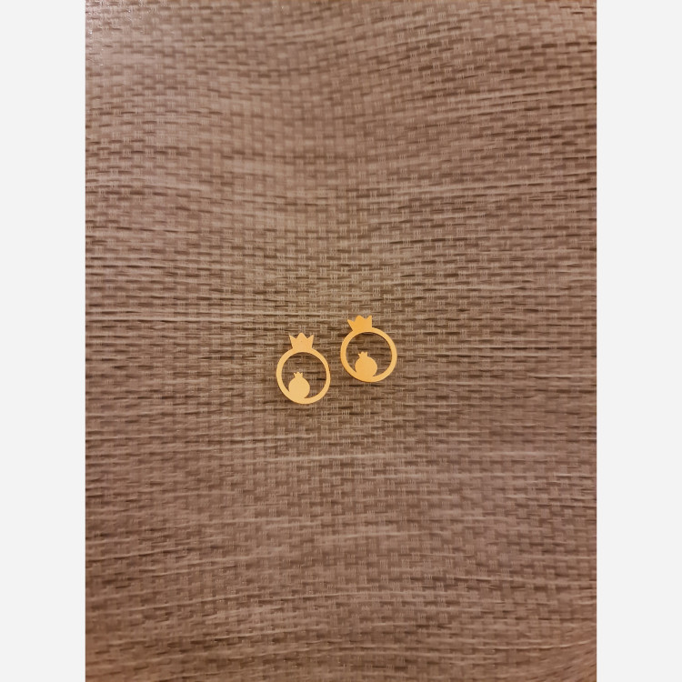 گوشواره طلا 18 عیار طرح انار دوتایی
