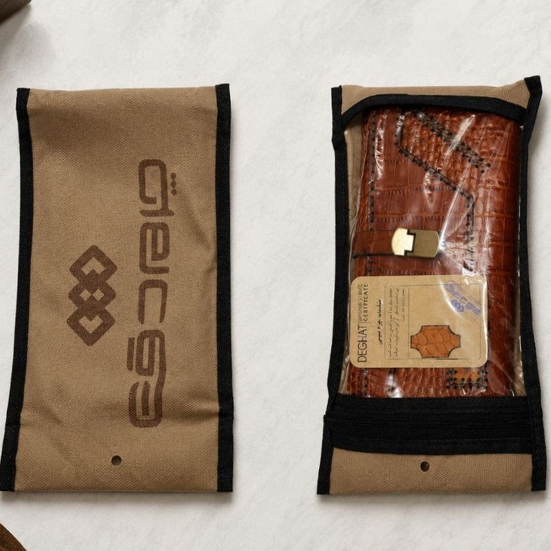 کیف پول چرم طبیعی دقت مدل قفل دار کروکو Sch-gcro1