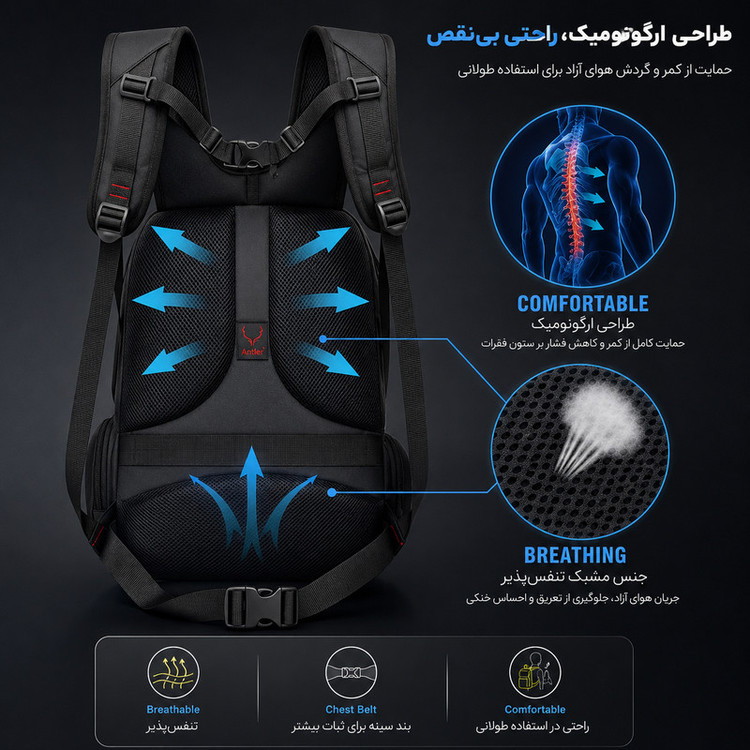 کوله پشتی آنتلر مدل diamond 110