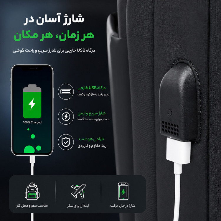 کیف لپ تاپ آرتیک هانتر مدل Newplus 128 مناسب برای لپتاپهای 17 اینچ