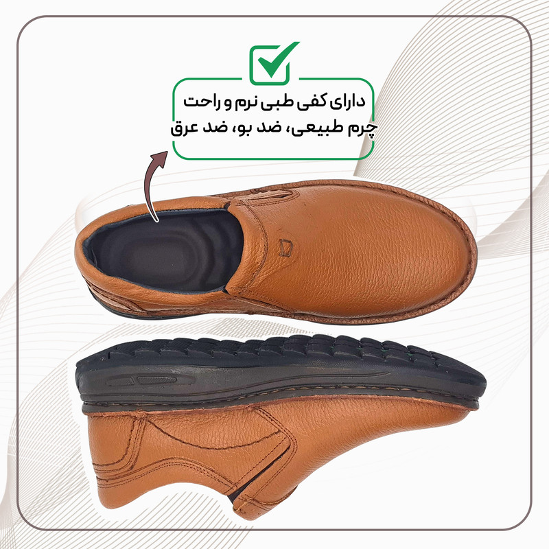 کفش روزمره مردانه مدل چرم طبیعی کد EASE - BRN