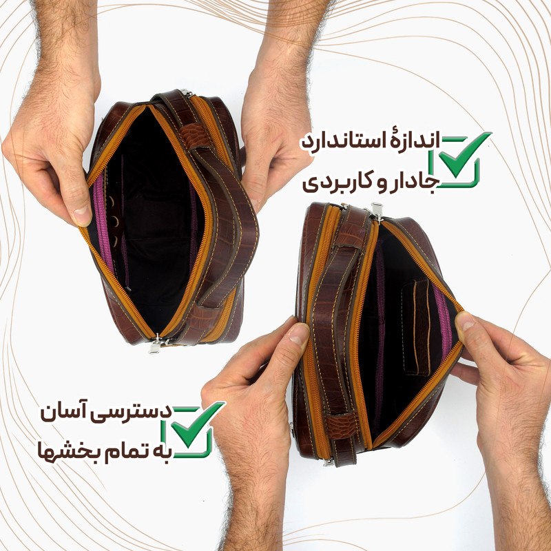 کیف دستی مردانه مدل چرم طبیعی کد FTH150C