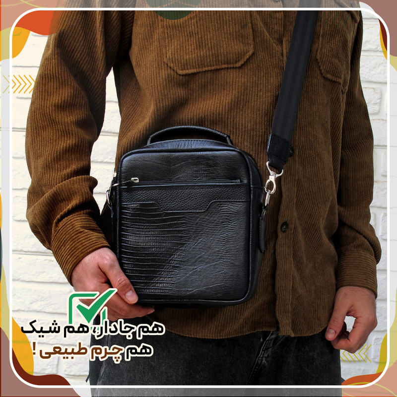 کیف رودوشی مردانه مدل چرم طبیعی کد FH128L
