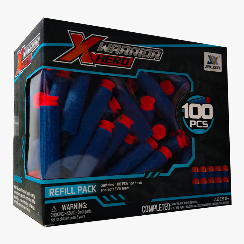 تیر فومی تفنگ مدل یدک xhero مجموعه 100 عددی