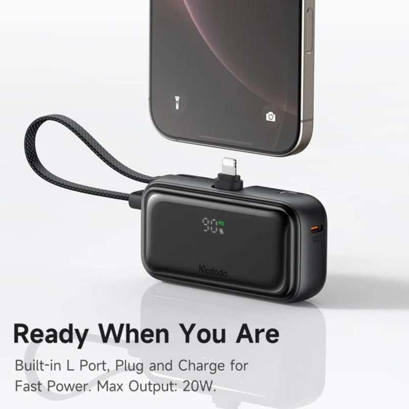 پاوربانک مک دودو مدل MC-7800 ظرفیت 5000 میلیآمپر ساعت به همراه کابل تبدیل USB-C