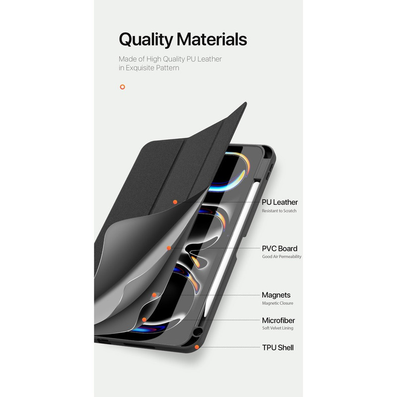 کیف کلاسوری دوکس دوکیس مدل Domo Flip مناسب برای تبلت اپل iPad Pro 11 (2024)