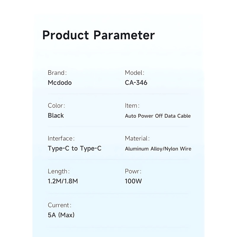 کابل تبدیل USB-C مک دودو مدل CA-3461 طول 1.8 متر