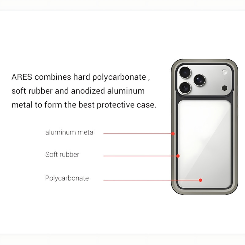 کاور توتو مدل Ares مناسب برای گوشی موبایل اپل iPhone 17 Pro Max