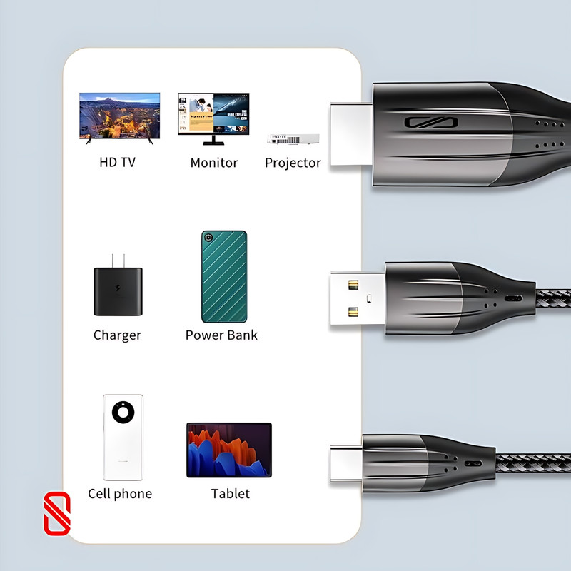 کابل تبدیل USB-C به HDMI اسلیکتو مدل SHC-02 طول 2 متر