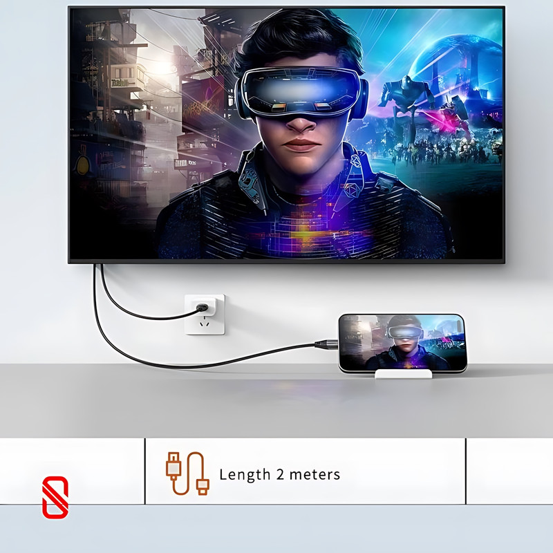 کابل تبدیل USB-C به HDMI اسلیکتو مدل SHC-02 طول 2 متر