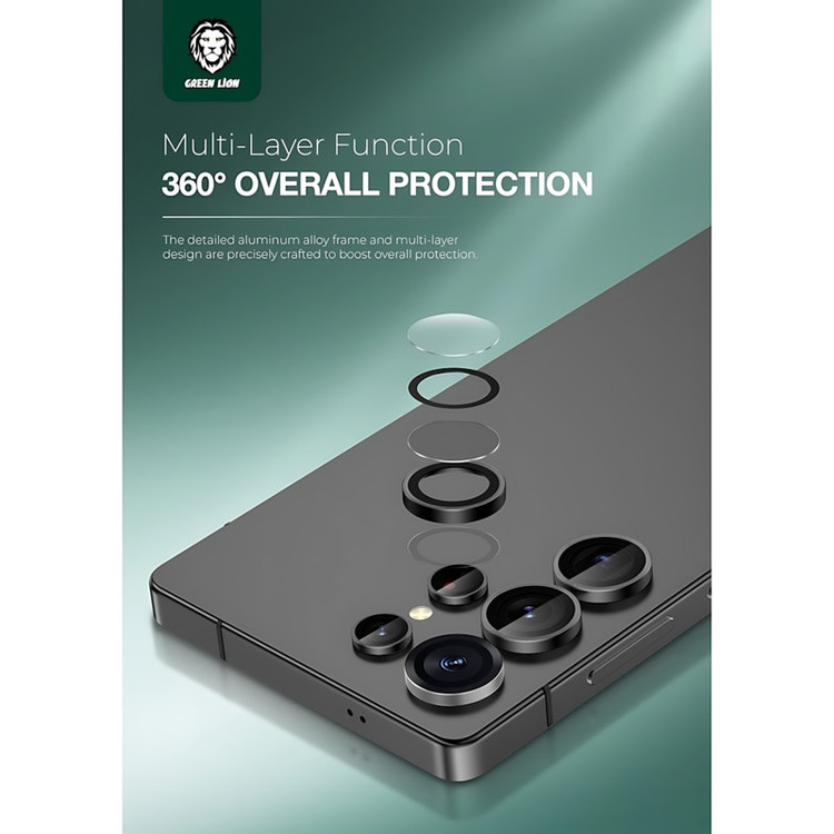 محافظ لنز دوربین شیشهای گرین لاین مدل ArmShot مناسب برای گوشی موبایل سامسونگ Galaxy S25 Ultra