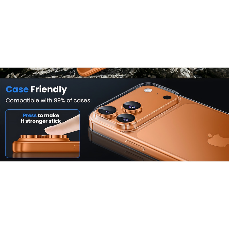 محافظ لنز دوربین شیشهای اسلیکتو مدل Pro Plus مناسب برای گوشی موبایل اپل iPhone 17 Pro