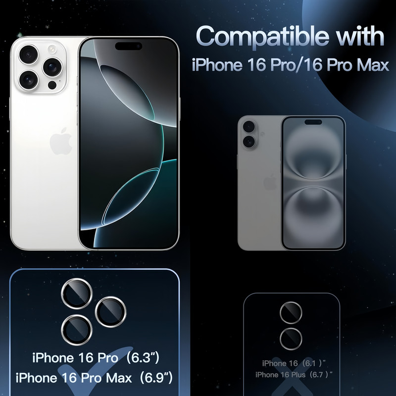 محافظ لنز دوربین اسلیکتو مدل Pro Plus مناسب برای گوشی موبایل اپل iPhone 16 Pro Max