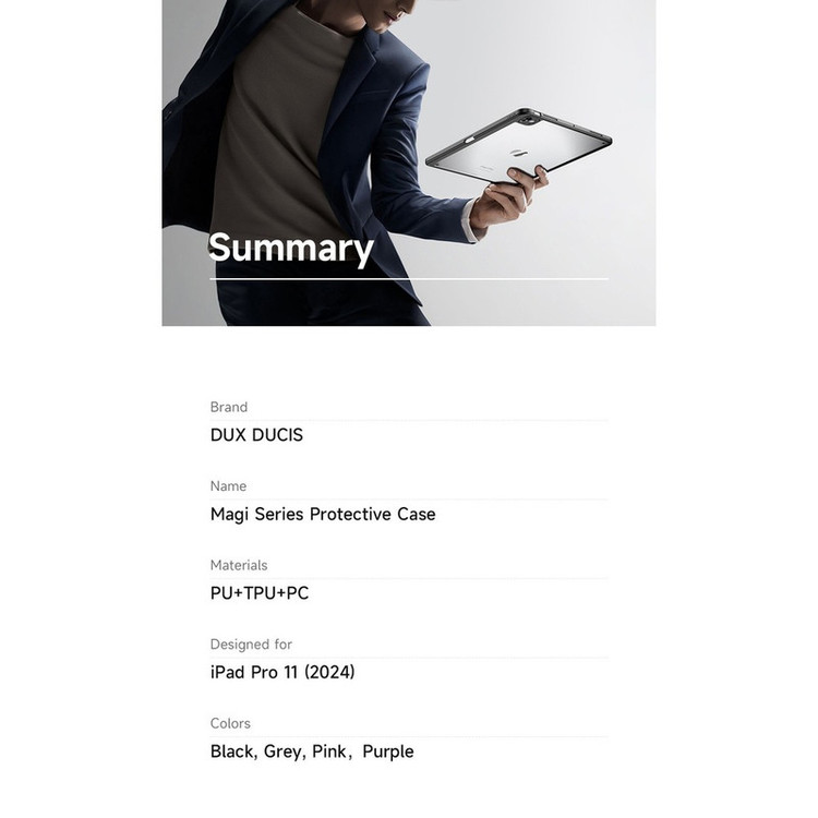 کیف کلاسوری دوکس دوکیس مدل MAGI مناسب برای تبلت اپل iPad Pro 11 (2024)