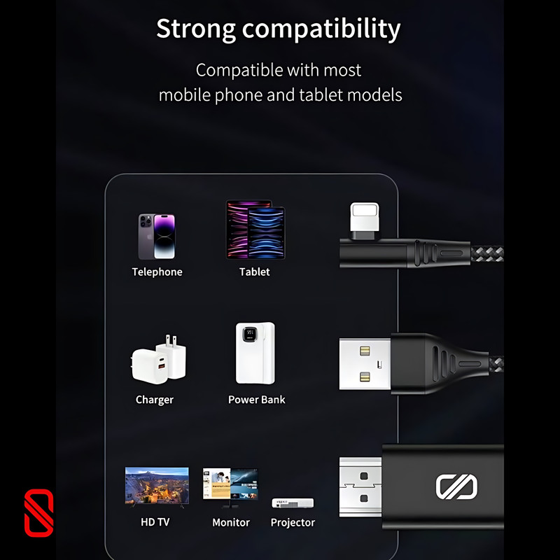 کابل تبدیل لایتنینگ به HDMI اسلیکتو مدل SHC-01 طول 2 متر