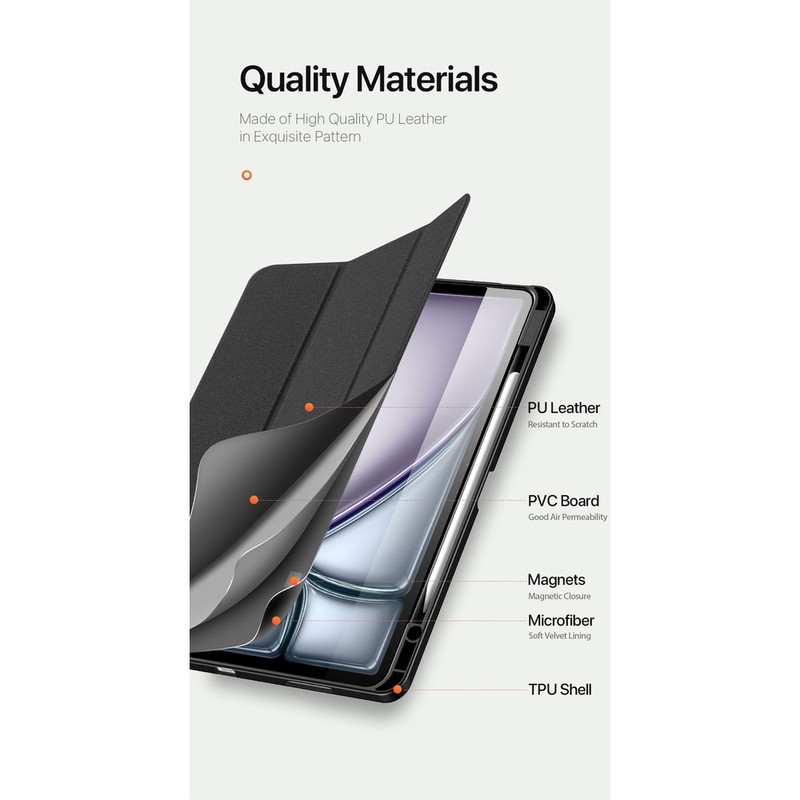 کیف کلاسوری نکسورا مدل DuxDucis مناسب برای تبلت اپل iPad Air 11 (2024/2025)