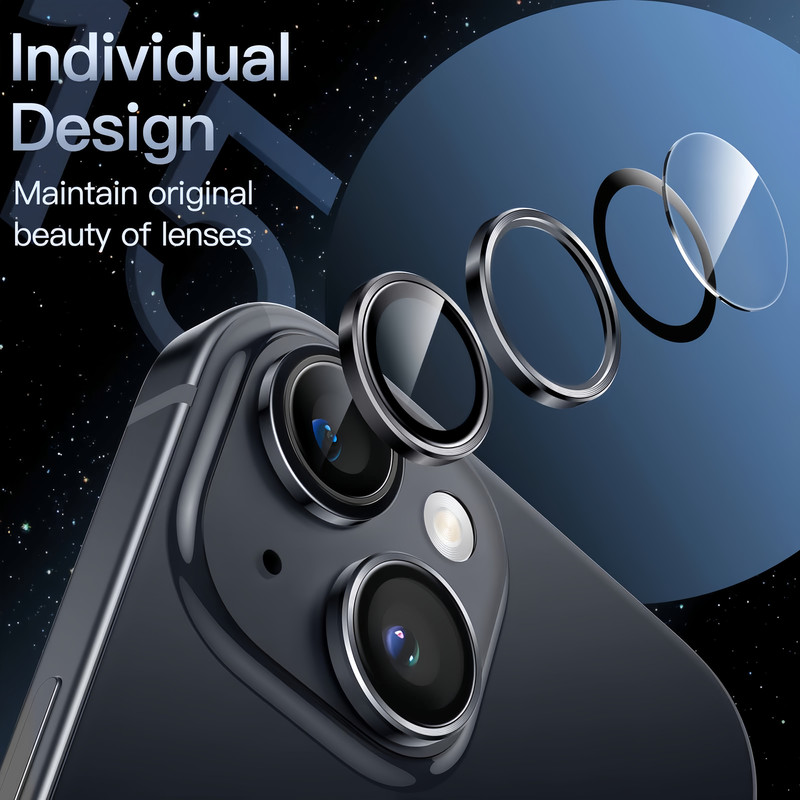 محافظ لنز دوربین شیشهای یونی پرو مدل A95 مناسب برای گوشی موبایل اپل iPhone 13