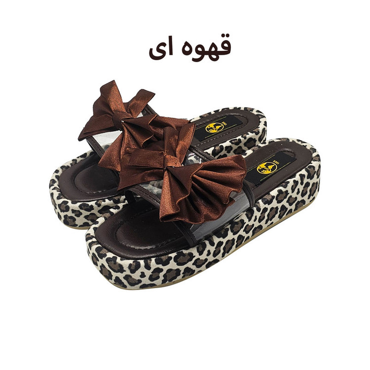 صندل زنانه سیی 1966 مدل پلنگی طلقی لژدار کد 2461