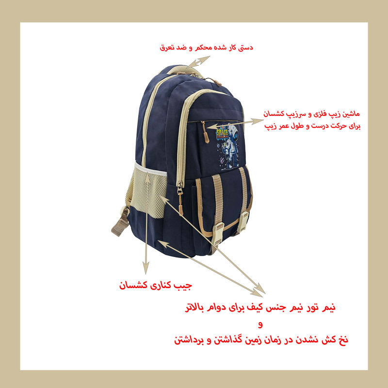 کوله پشتی سیی 1966 مدل فضانورد کد 2342